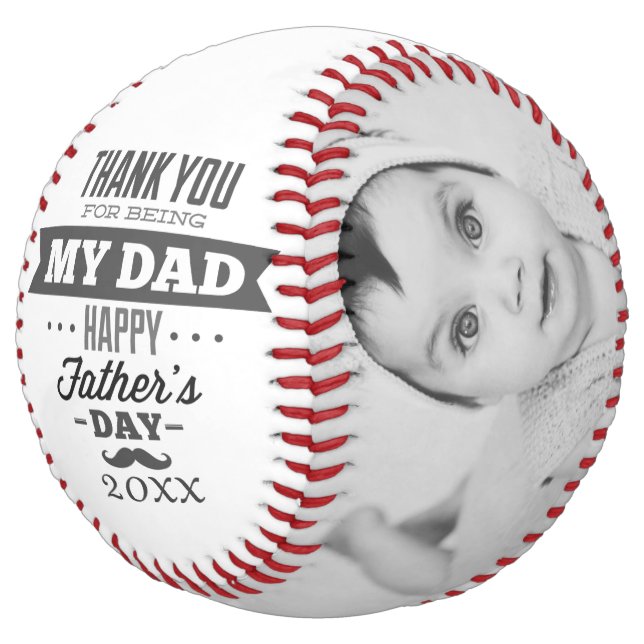 Balle De Softball Unique Fathers Day Personalized Black White (Incliné)