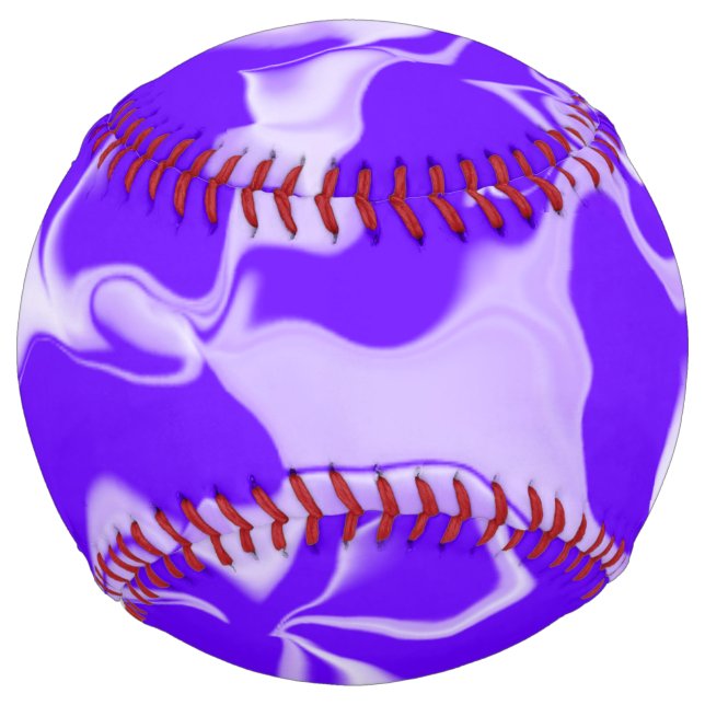 Balle De Softball Vagues violettes et blanches (Devant)