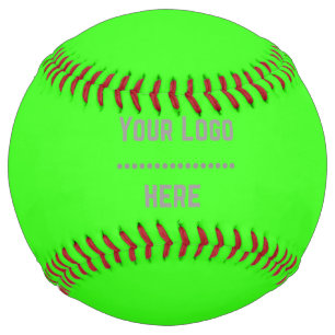 Balle De Softball vert néon couleur solide - votre logo