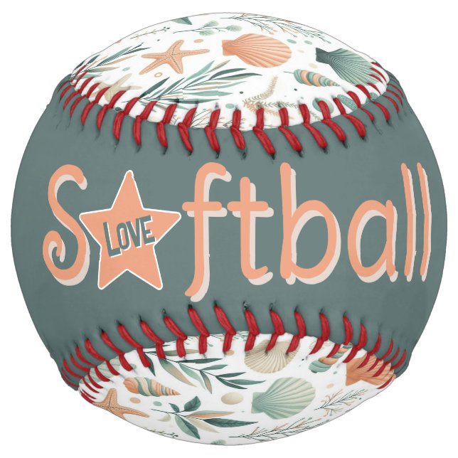 Balle De Softball Vie sous-marine sereine (personnaliser) (Dos)