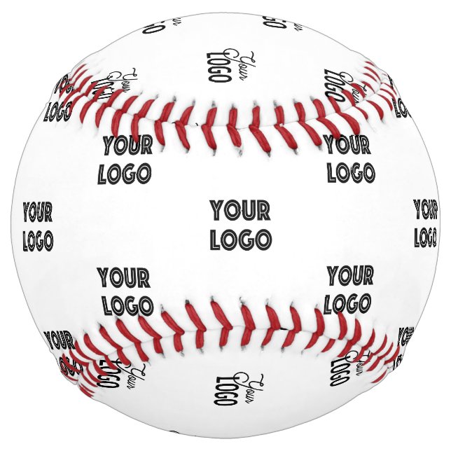 Balle De Softball Votre logo simple répétitif | Blanc (Devant)