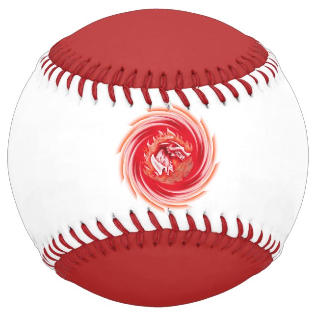 Balle De Softball Wild Wolf Whirling white and red sofball (Devant)