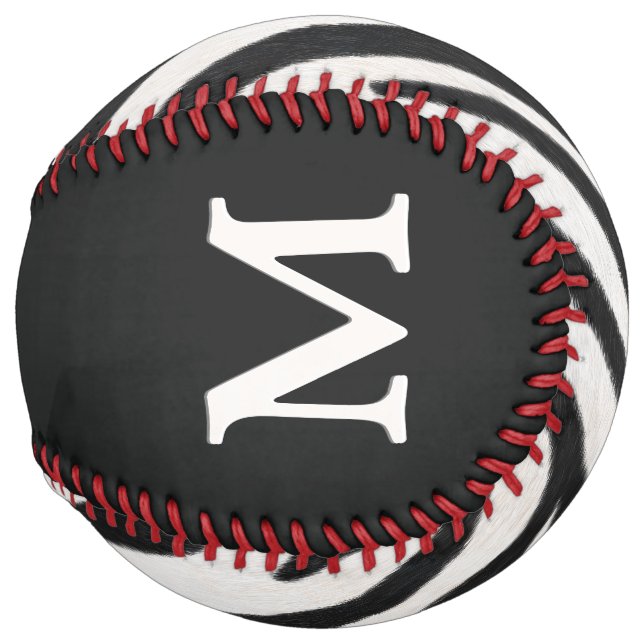 Balle De Softball Zèbre Peau strié Réaliste Fourrure Personnalisé Mo (Dos gauche)