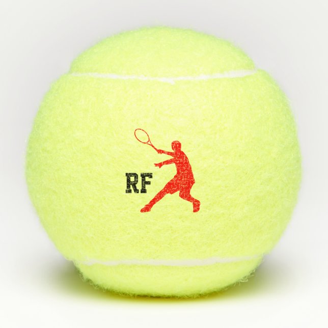 Balle de tennis à monogramme personnalisé pour jou (Devant)