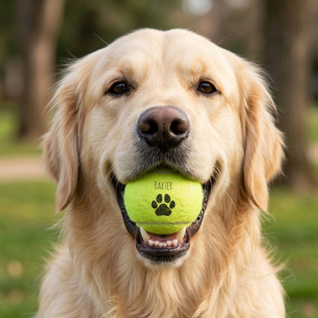 Balle de Tennis Chien Empreinte de Patte Mignonne (Créateur téléchargé)