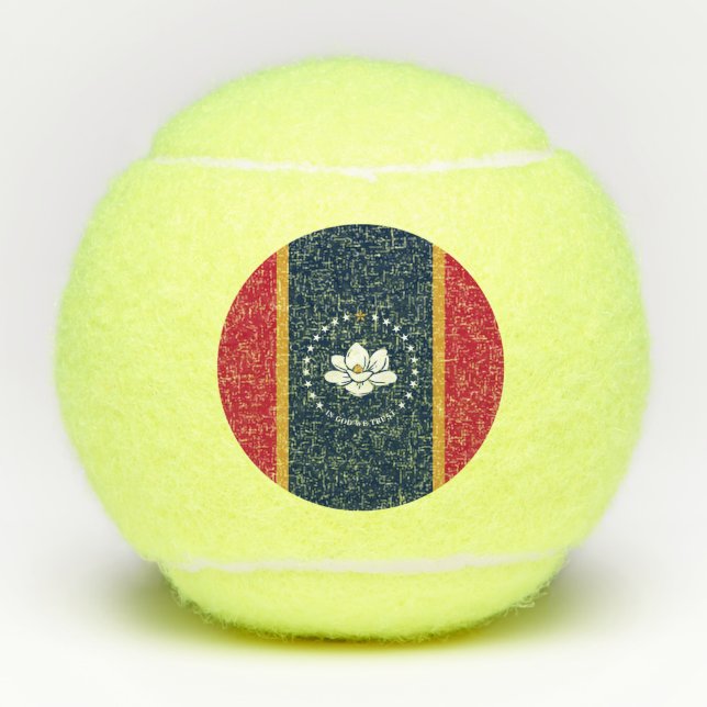 Balle de tennis Penn avec le drapeau de l'État du  (Devant)