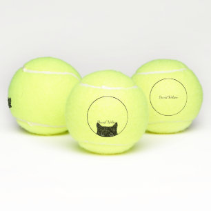 Balle de tennis personnalisée Chat Noir