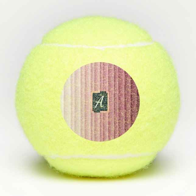 Balle de tennis verticale à dégradé rose avec mono (Devant)