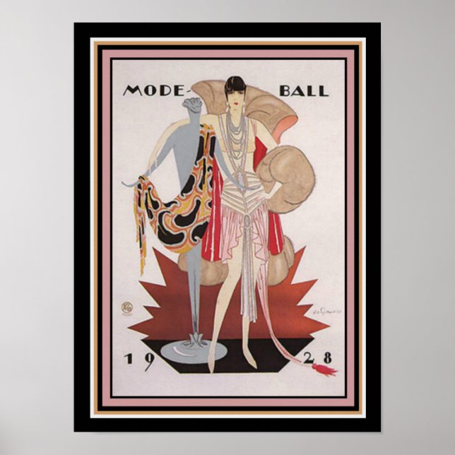 Balle en mode Art déco 1928 12 x 16 Wall Art (Devant)