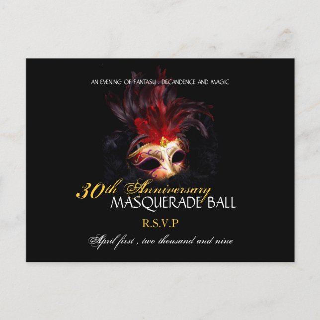 Balle Masquerade - Cartes de réponse de carte post (Devant)