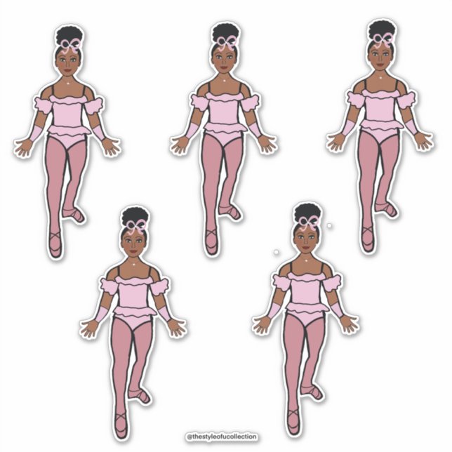 Ballerina 14" x 14" Stickers Vinyl Coupés sur mesu (Devant)