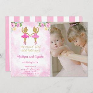 Ballerina Anniversaire Photo Invitation