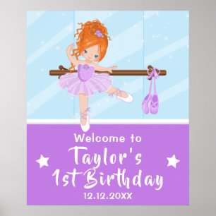 Ballerina aux cheveux rouges Affiche de bienvenue 