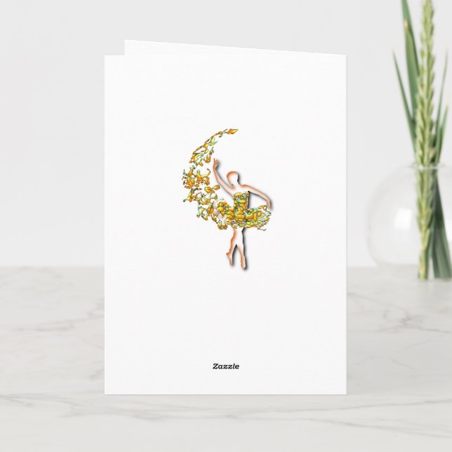 Ballerina Ballet Dancer Carte d'anniversaire femme (Dos)