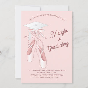 Ballerina Ballet Danse Graduation Party Invitation