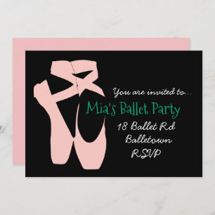 Ballerina ballet fille invitation