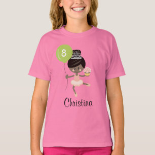 Ballerina Birthday Kids Ringer T-Shirt African Ame