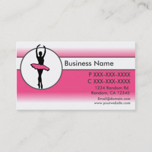 Ballerina blanche rose fade cartes de visite perso