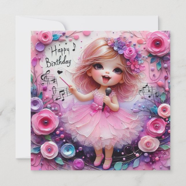 BALLERINA carte d'anniversaire ~ jeune enfant ~ Ro (Devant)