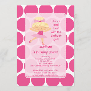 Ballerina Dance Anniversaire Invitation