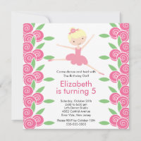 Ballerina Dance Anniversaire Invitation