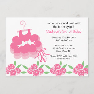 Ballerina Dance Anniversaire Invitation