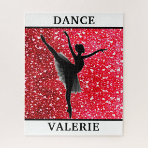 Ballerina Dance Puzzle avec Coeurs et son nom!