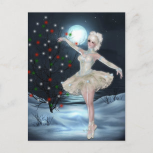 Ballerina Dancer Girl :: Carte postale de Noël