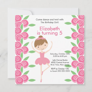 Ballerina Danse Anniversaire Invitation