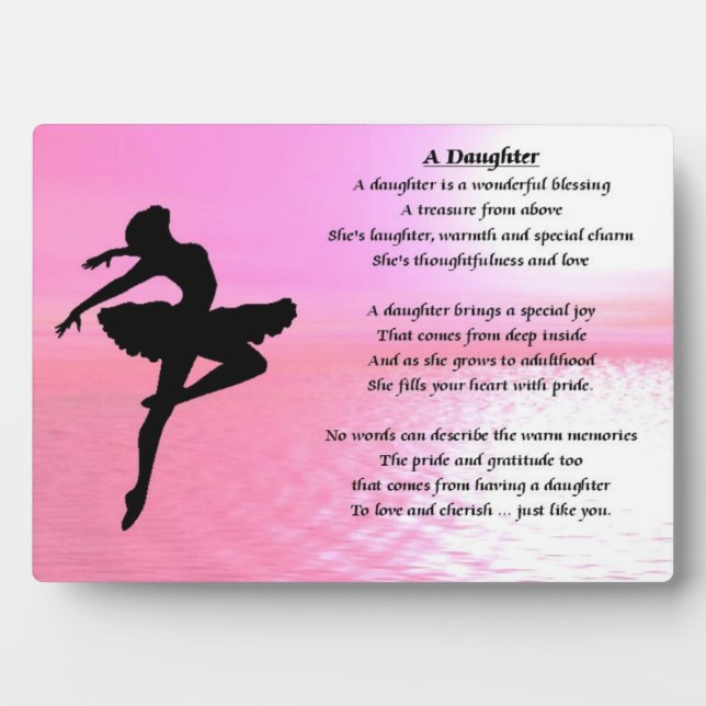 Ballerina Design - Plaque poème fille (Devant)