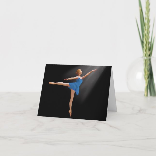 Ballerina en position arabe sur carte Black Note (Devant)