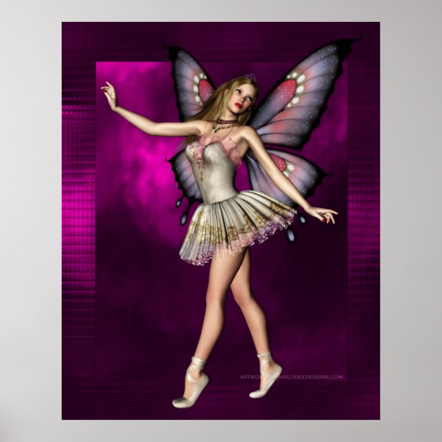 Ballerina Fairy Artwork D1 Poster Imprimer (Devant)