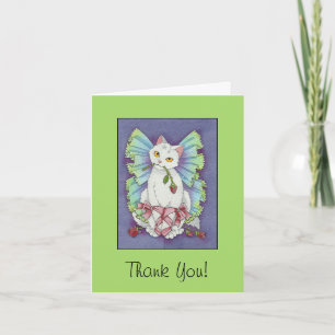 Ballerina Fairy Kitty Chat Cute Carte de remerciem