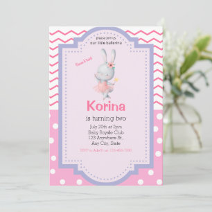 Ballerina fille invitation d'anniversaire, twirl d