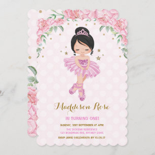 Ballerina florale rose Ballet Tutu Invitation d'an