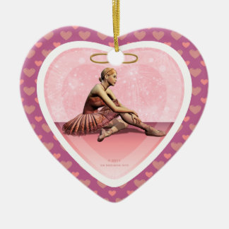 Ballerina Girl Joyeux Noël Coeur Ornement