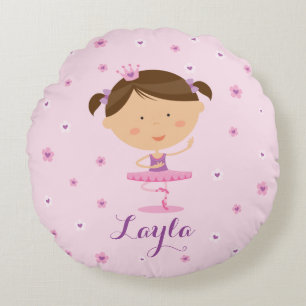 Ballerina Girl Round Coussin