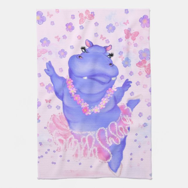 Ballerina Hippo Funny Cuisine Serviette Danseur Ba (Vertical)