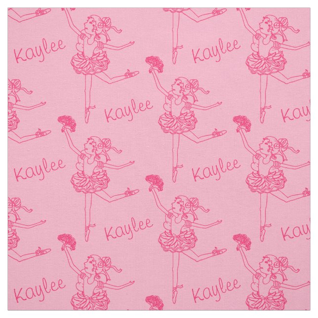 Ballerina line art nommé tissu rouge rose (Échantillon)