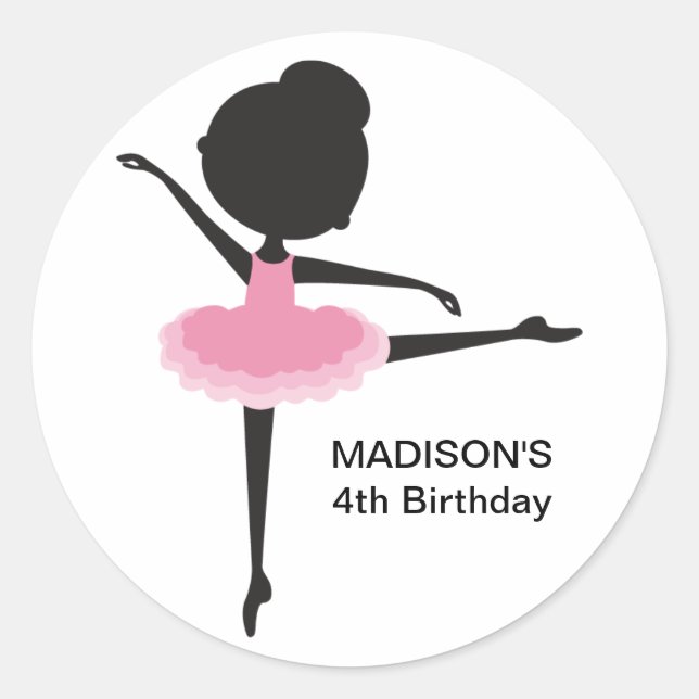 Ballerina mignonne Anniversaire Favoriser Stickers (Devant)