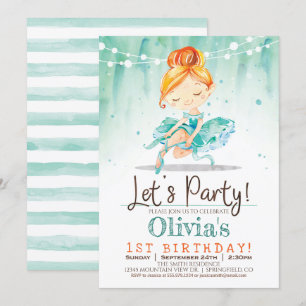 Ballerina Monnaie Anniversaire Invitation