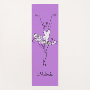 Ballerina nom personnalisé et tapis de yoga couleu