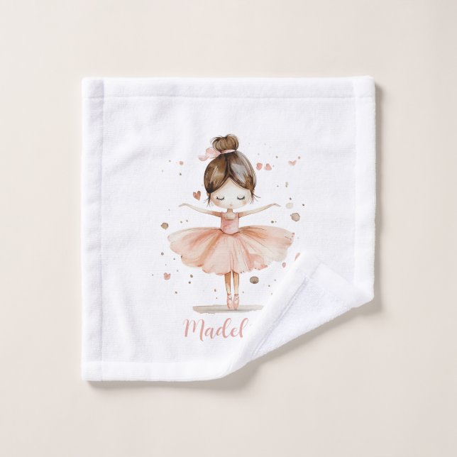 Ballerina Nom personnalisé Fille (Gant de toilette)