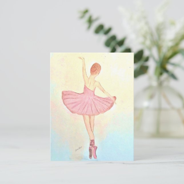 Ballerina Peinture Carte de voeux Personnaliser (Debout devant)
