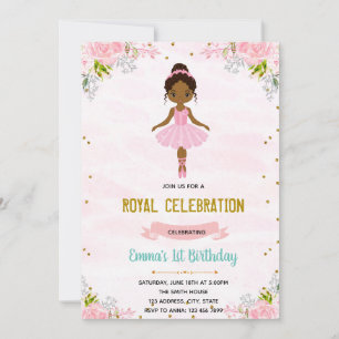 Ballerina princesse invitation anniversaire