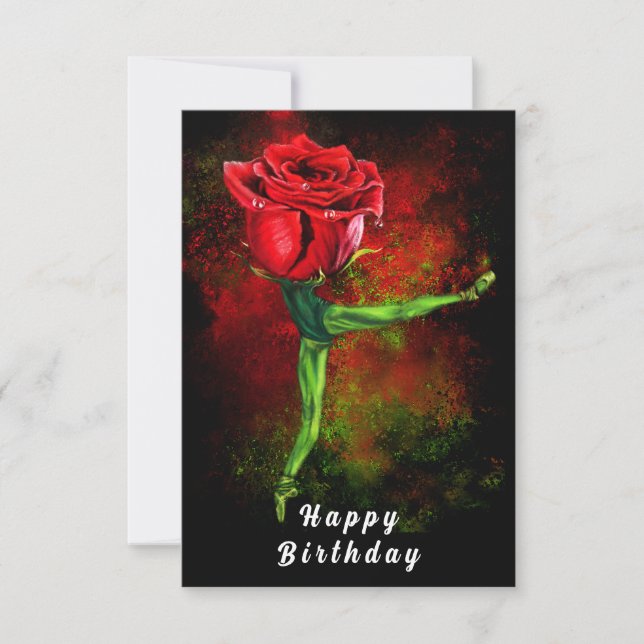 Ballerina Rose Ballet Dancer Anniversaire Carte (Devant)
