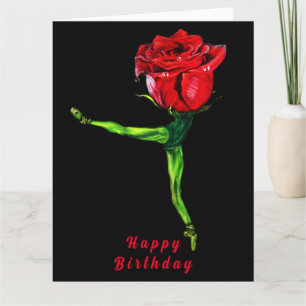 Ballerina Rose Ballet Dancer Anniversaire Carte