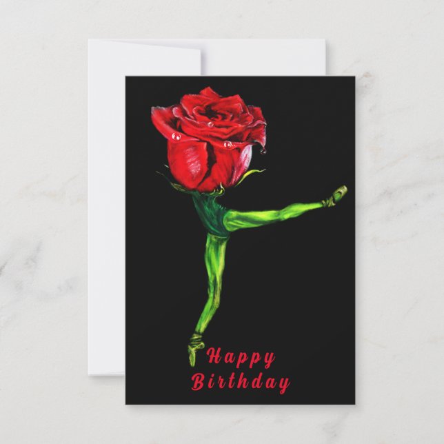 Ballerina Rose Ballet Danse Carte d'anniversaire (Devant)
