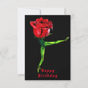 Ballerina Rose Ballet Danse Carte d'anniversaire