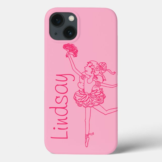 Ballerina rose filles nom coque ipad personnalisé (Verso)